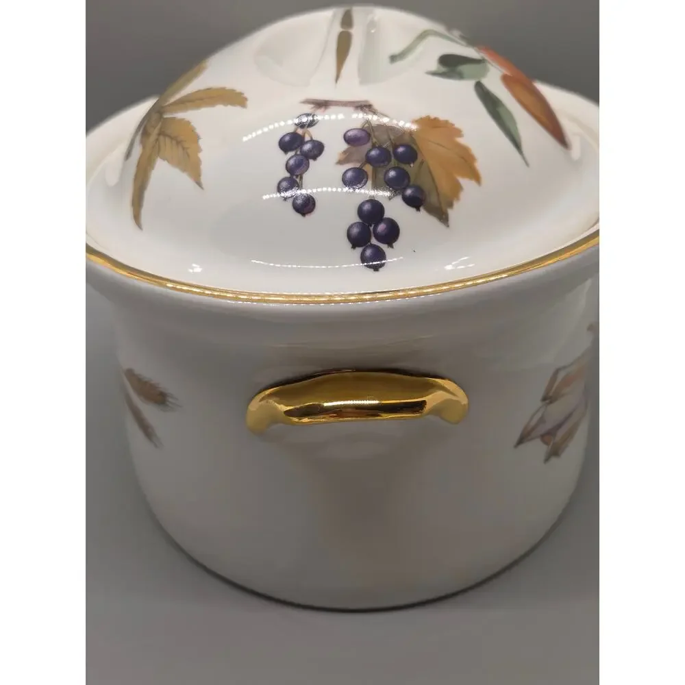 Vintage Royal Worcester Evesham Gold Oval Covered Casserole Dish